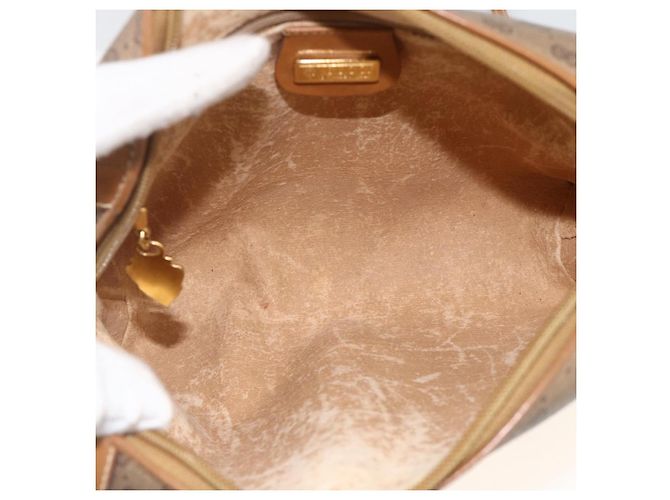 Borsa a tracolla GUCCI Micro GG Supreme PVC Beige Oro 007 115 0093 Auth BSZ654 D'oro - vista 16