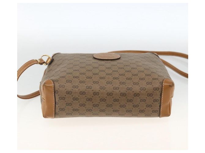 Borsa a tracolla GUCCI Micro GG Supreme PVC Beige Oro 007 115 0093 Auth BSZ654 D'oro - vista 9