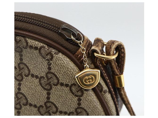 Borsa a tracolla GUCCI GG Supreme PVC Beige Gold Auth BSZ655 D'oro - vista 14