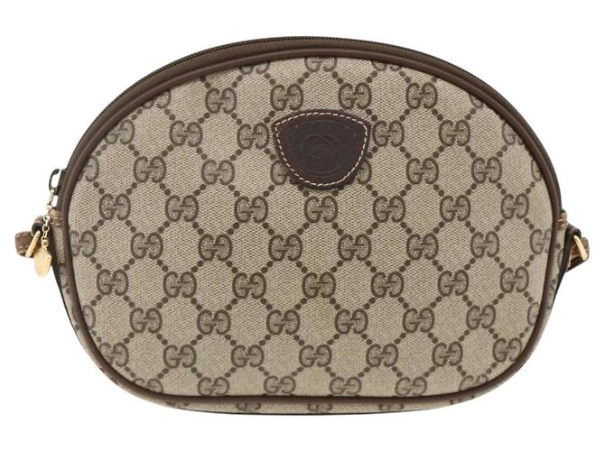 Borsa a tracolla GUCCI GG Supreme PVC Beige Gold Auth BSZ655 D'oro - vista 2