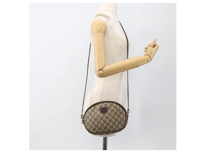 Borsa a tracolla GUCCI GG Supreme PVC Beige Gold Auth BSZ655 D'oro - vista 23