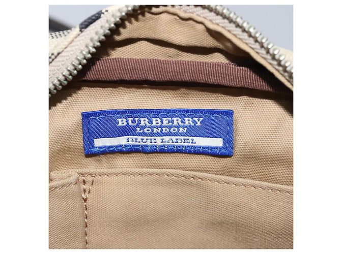 Borsa a tracolla BURBERRY Nova Check Blue Label in tela Beige Brown Auth ti1756 Marrone - vista 15