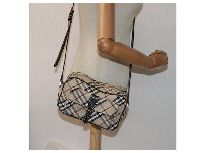 Borsa a tracolla BURBERRY Nova Check Blue Label in tela Beige Brown Auth ti1756 Marrone - vista 22