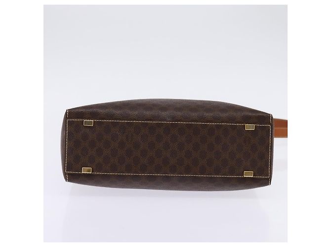 Céline Borsa a mano CELINE Macadam Canvas PVC Leather 2way Brown Gold Auth 142436 Marrone D'oro - vista 11