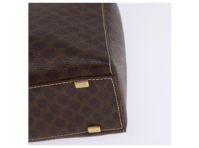 Céline Borsa a mano CELINE Macadam Canvas PVC Leather 2way Brown Gold Auth 142436 Marrone D'oro - vista 13