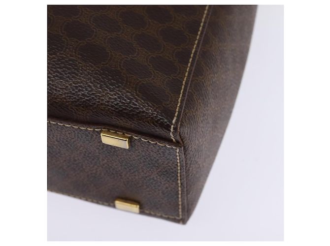Céline Borsa a mano CELINE Macadam Canvas PVC Leather 2way Brown Gold Auth 142436 Marrone D'oro - vista 15