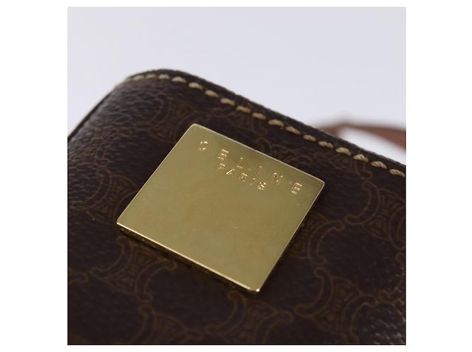 Céline Borsa a mano CELINE Macadam Canvas PVC Leather 2way Brown Gold Auth 142436 Marrone D'oro - vista 16