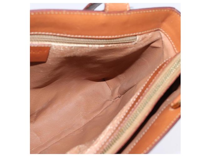 Céline Borsa a mano CELINE Macadam Canvas PVC Leather 2way Brown Gold Auth 142436 Marrone D'oro - vista 19