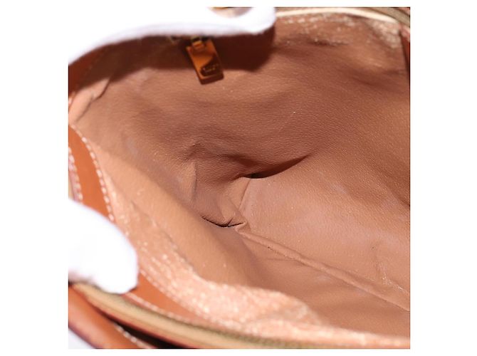 Céline Borsa a mano CELINE Macadam Canvas PVC Leather 2way Brown Gold Auth 142436 Marrone D'oro - vista 20