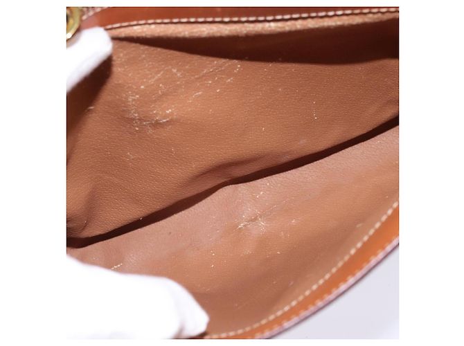 Céline Borsa a mano CELINE Macadam Canvas PVC Leather 2way Brown Gold Auth 142436 Marrone D'oro - vista 21