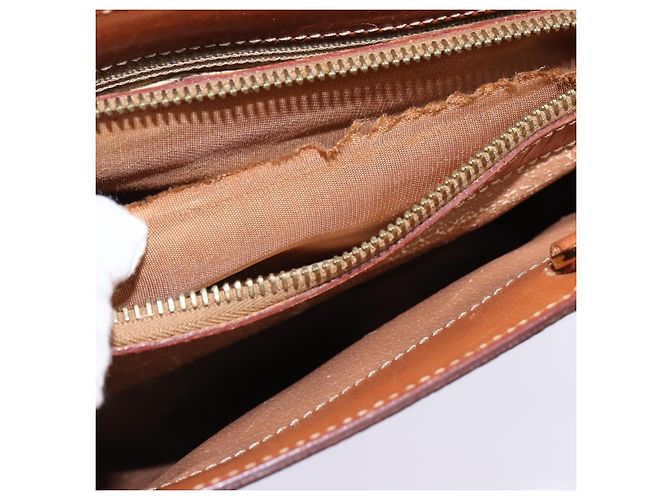 Céline Borsa a mano CELINE Macadam Canvas PVC Leather 2way Brown Gold Auth 142436 Marrone D'oro - vista 23