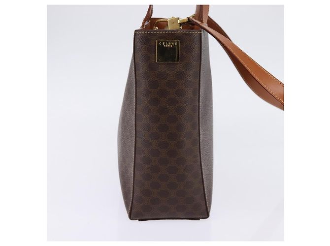 Céline Borsa a mano CELINE Macadam Canvas PVC Leather 2way Brown Gold Auth 142436 Marrone D'oro - vista 4