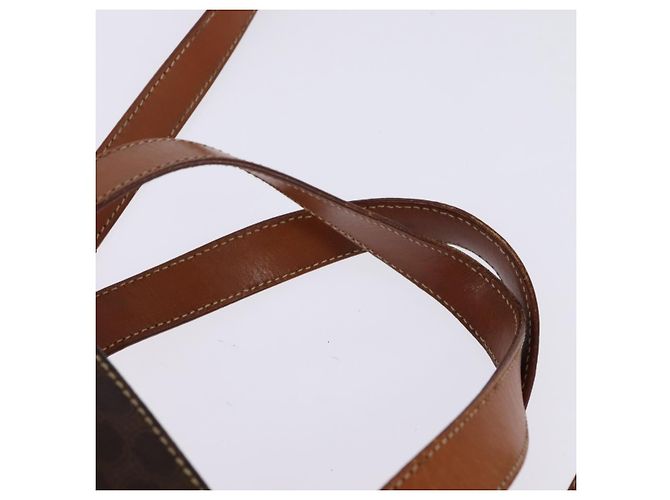 Céline Borsa a mano CELINE Macadam Canvas PVC Leather 2way Brown Gold Auth 142436 Marrone D'oro - vista 8