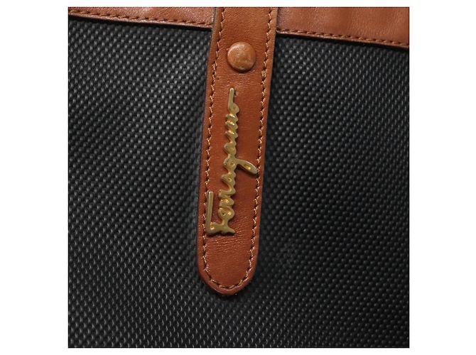 Borsa Tote Salvatore Ferragamo PVC Pelle Nero Oro Auth ar13392 - vista 15