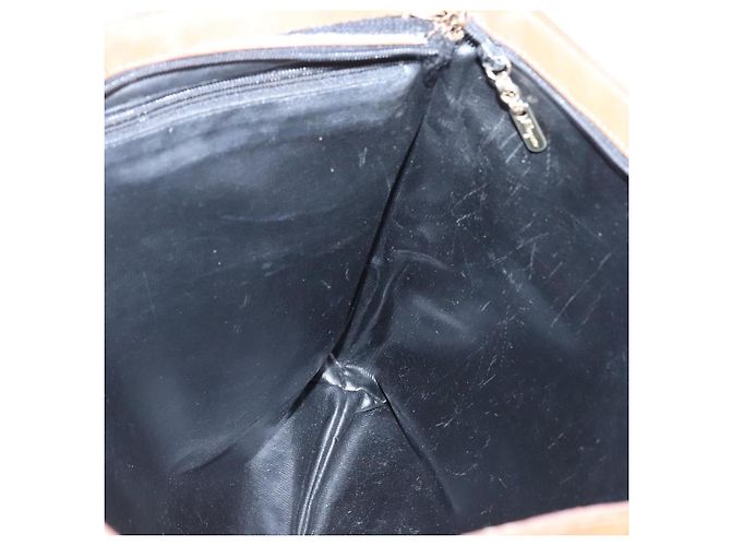 Borsa Tote Salvatore Ferragamo PVC Pelle Nero Oro Auth ar13392 - vista 19