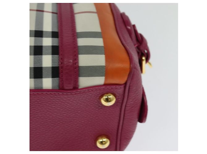 Borsa a Mano BURBERRY Nova Check Canvas 2way Beige Gold Auth 118645V D'oro - vista 16