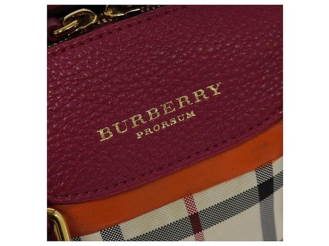 Borsa a Mano BURBERRY Nova Check Canvas 2way Beige Gold Auth 118645V D'oro - vista 17