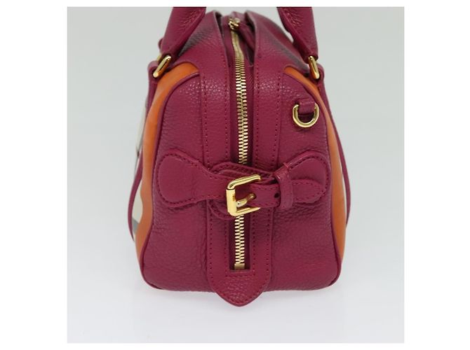 Borsa a Mano BURBERRY Nova Check Canvas 2way Beige Gold Auth 118645V D'oro - vista 4