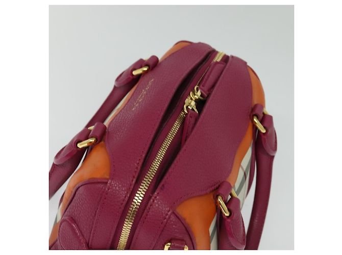 Borsa a Mano BURBERRY Nova Check Canvas 2way Beige Gold Auth 118645V D'oro - vista 6