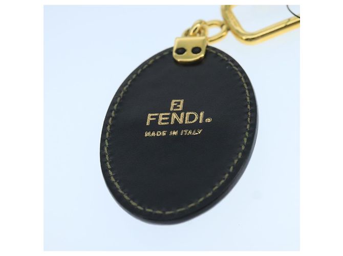 Pequin Portachiavi FENDI Pecan Canvas Nero e Marrone Auth ac3485 - vista 3