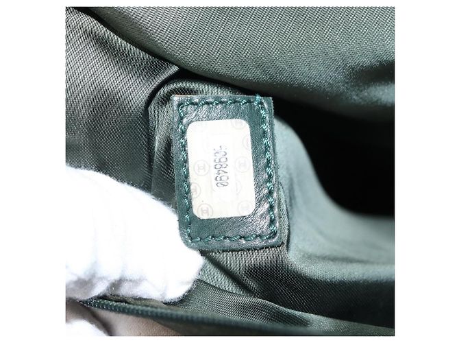 Borsa a mano con catena CHANEL Pelle Caviar Verde Oro CC Auth bs31109 D'oro - vista 12