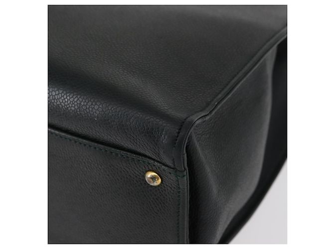 Borsa a mano con catena CHANEL Pelle Caviar Verde Oro CC Auth bs31109 D'oro - vista 16