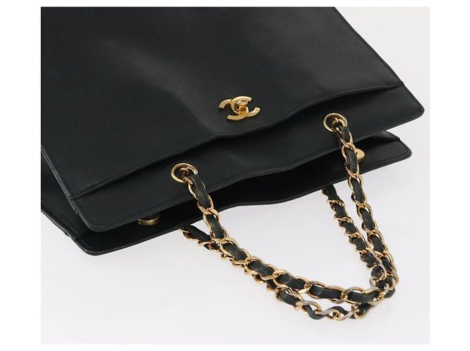 Borsa a mano con catena CHANEL Pelle Caviar Verde Oro CC Auth bs31109 D'oro - vista 6