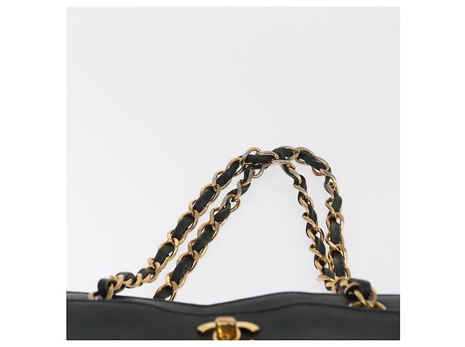 Borsa a mano con catena CHANEL Pelle Caviar Verde Oro CC Auth bs31109 D'oro - vista 8