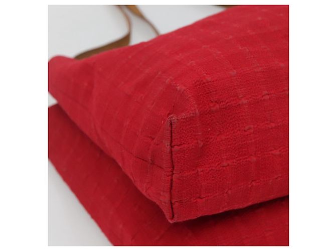 Hermès Borsa a tracolla HERMES Amedaba Cabas Do Canvas Rossa Auth bs26182 Rosso - vista 11