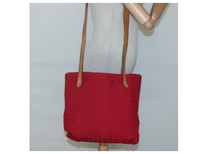 Hermès Borsa a tracolla HERMES Amedaba Cabas Do Canvas Rossa Auth bs26182 Rosso - vista 19