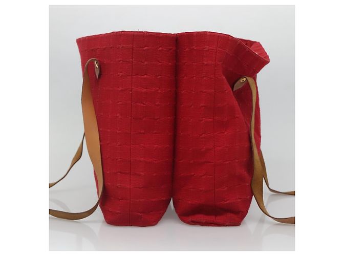 Hermès Borsa a tracolla HERMES Amedaba Cabas Do Canvas Rossa Auth bs26182 Rosso - vista 4
