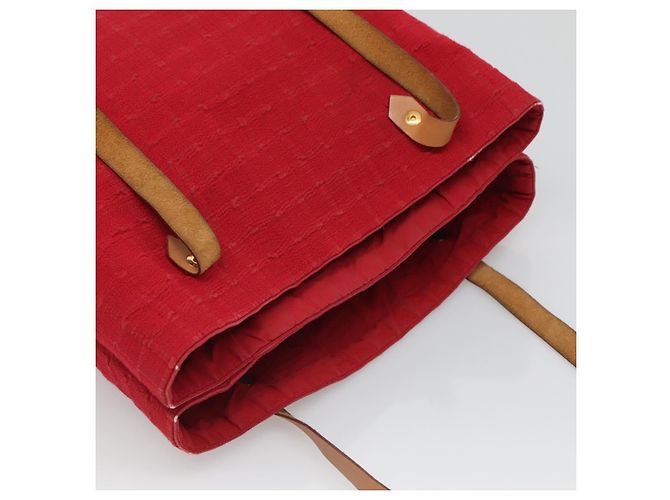 Hermès Borsa a tracolla HERMES Amedaba Cabas Do Canvas Rossa Auth bs26182 Rosso - vista 6