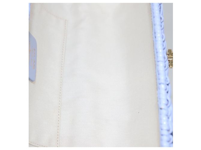 Borsa Salvatore Ferragamo Gancini in vimini viola e oro autentica 110237AM D'oro Porpora - vista 10