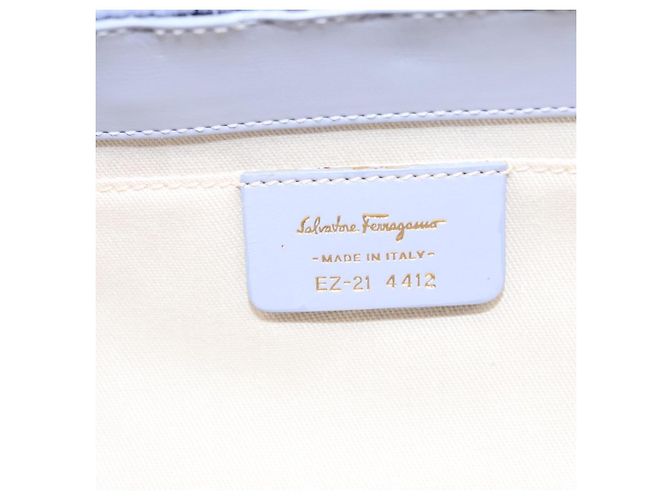 Borsa Salvatore Ferragamo Gancini in vimini viola e oro autentica 110237AM D'oro Porpora - vista 11
