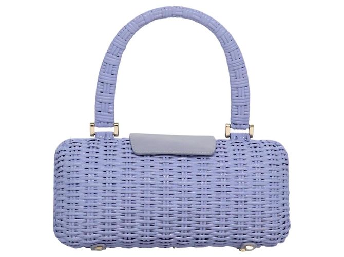 Borsa Salvatore Ferragamo Gancini in vimini viola e oro autentica 110237AM D'oro Porpora - vista 2