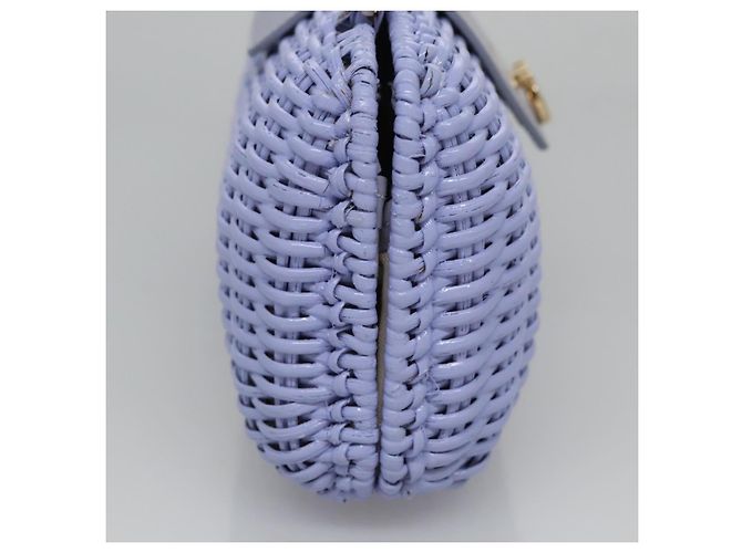 Borsa Salvatore Ferragamo Gancini in vimini viola e oro autentica 110237AM D'oro Porpora - vista 4