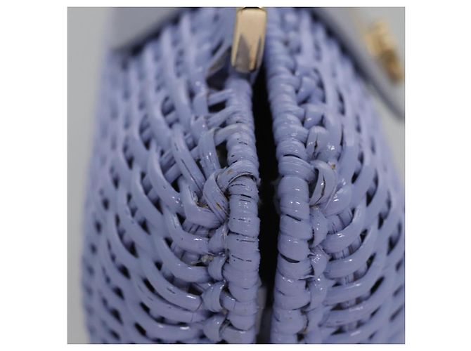 Borsa Salvatore Ferragamo Gancini in vimini viola e oro autentica 110237AM D'oro Porpora - vista 5