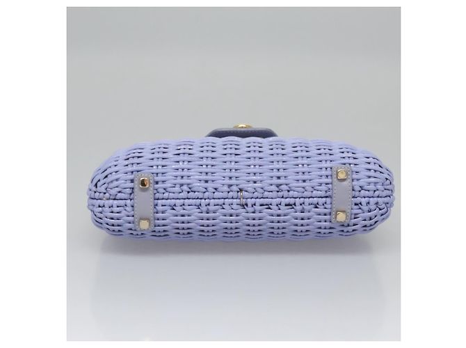 Borsa Salvatore Ferragamo Gancini in vimini viola e oro autentica 110237AM D'oro Porpora - vista 6