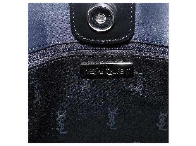 Borsa a tracolla SAINT LAURENT Nylon Navy Silver Auth BA11701 Argento Blu navy - vista 15