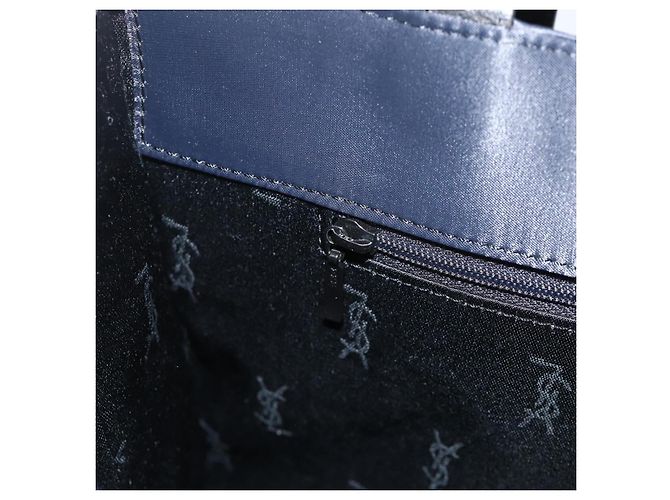 Borsa a tracolla SAINT LAURENT Nylon Navy Silver Auth BA11701 Argento Blu navy - vista 19