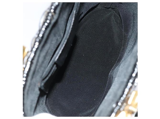 Borsa Salvatore Ferragamo Gancini in vimini nera e oro Auth 90245AM Nero D'oro - vista 10