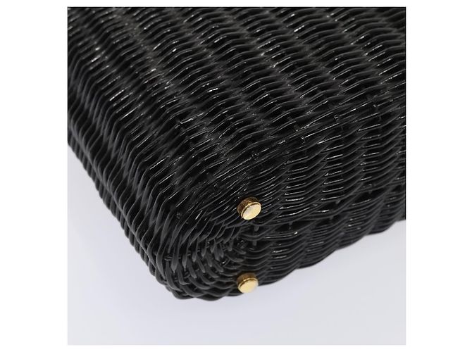 Borsa Salvatore Ferragamo Gancini in vimini nera e oro Auth 90245AM Nero D'oro - vista 15