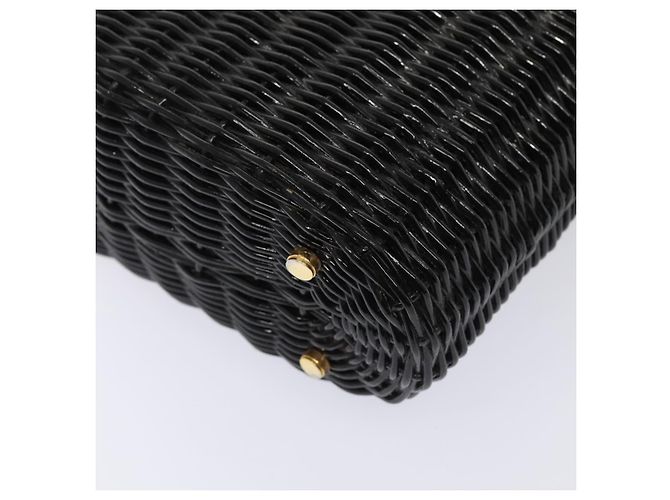 Borsa Salvatore Ferragamo Gancini in vimini nera e oro Auth 90245AM Nero D'oro - vista 16