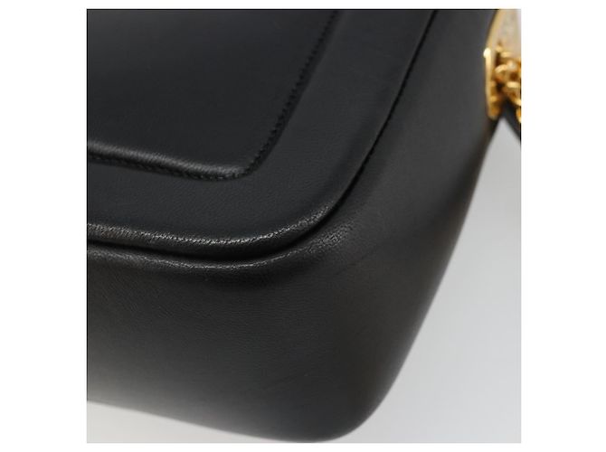 Borsa a tracolla FENDI baguette con catena in pelle nera e oro Auth yk20513SAV Nero D'oro - vista 17