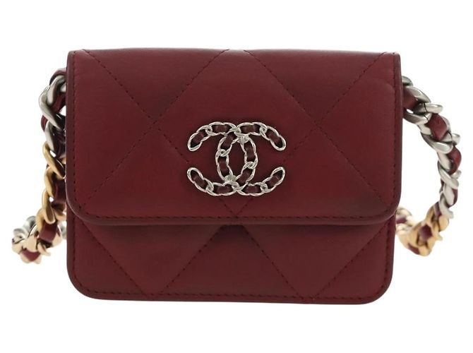 Bolso de hombro CHANEL Matelasse de piel de becerro plateada Bordeaux CC Auth 187570V Plata Burdeos - vista 2