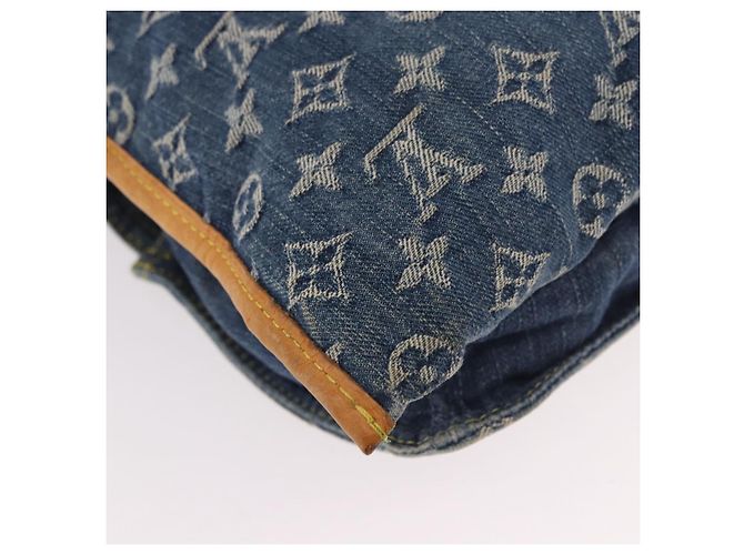 LOUIS VUITTON Monogram Denim Flat Shopper Tote Bag Blue M95018 LV Auth 190156SAV - vista 12