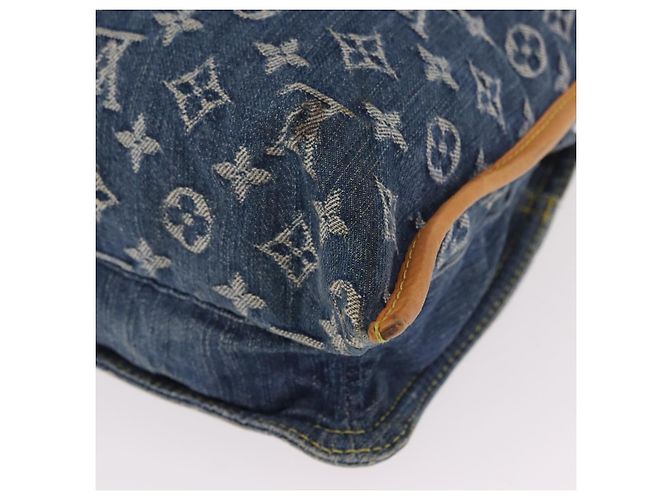 LOUIS VUITTON Monogram Denim Flat Shopper Tote Bag Blue M95018 LV Auth 190156SAV - vista 13