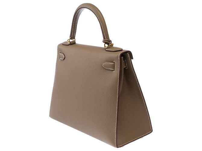 Hermès HERMES Kelly 28 Tasche aus Étoupe Leder - 103811 Taupe - Ansicht 6