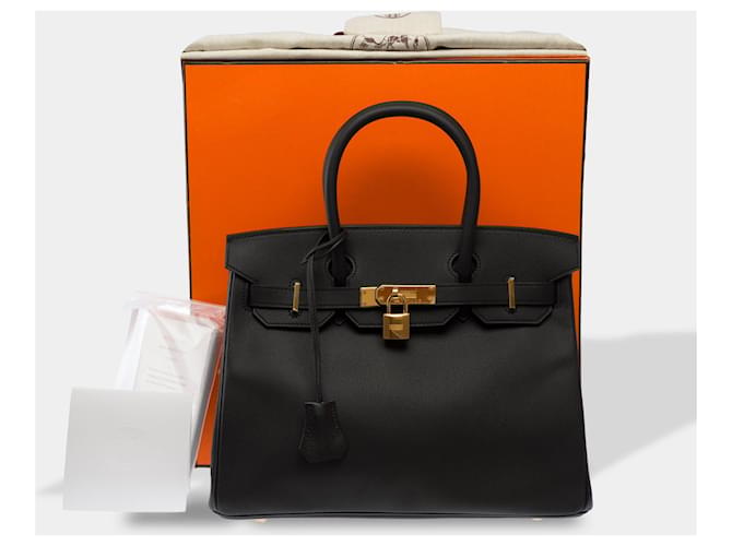 Hermès HERMES Birkin 30 Bag in Black Leather - 103825 - view 2