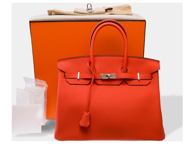 Hermès Borsa HERMES Birkin 35 in Pelle Arancione - 103819 - vista 2